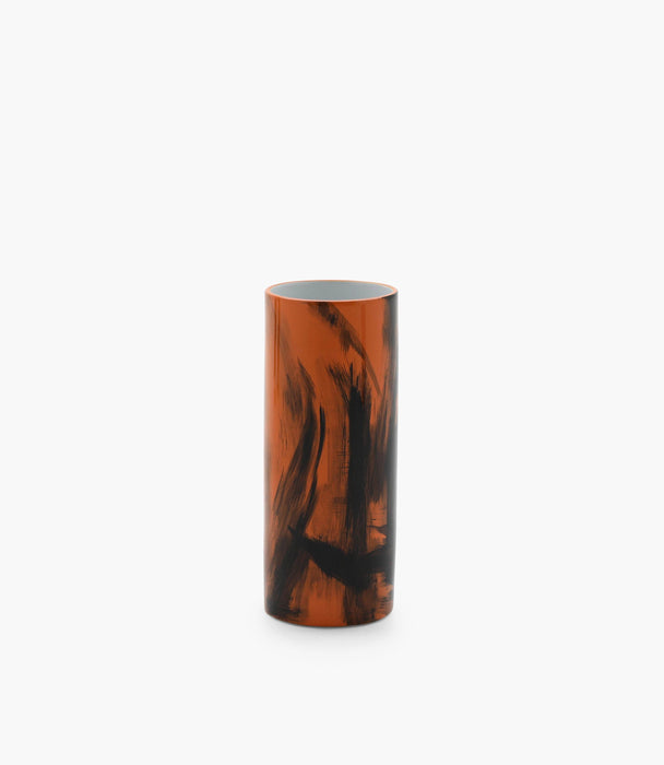 Horse Cylinder Vase Porcelain Orange 41x16 Cm - Roomours UAE