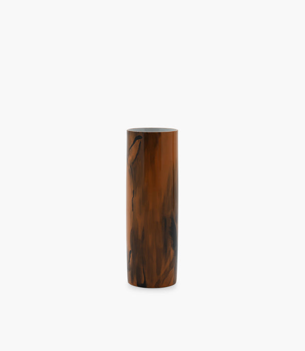 Horse  Porcelain Brown  Cylinder Vase 58×19Cm