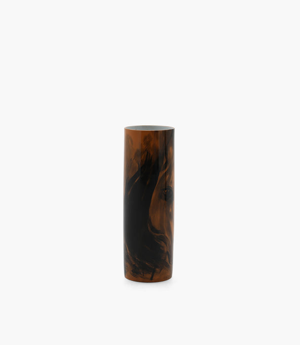 Horse  Porcelain Brown  Cylinder Vase 58×19Cm