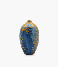 مزهرية أمازونيا بورسلين زرقاء وبيج - 43×24 سم