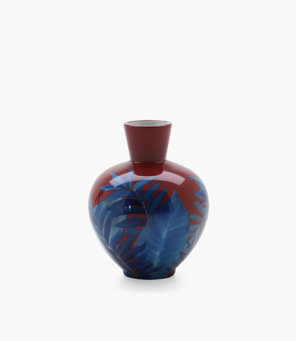 مزهرية أمازونيا بورسلين بنفسجية وخضراء - 24.5×19 سم