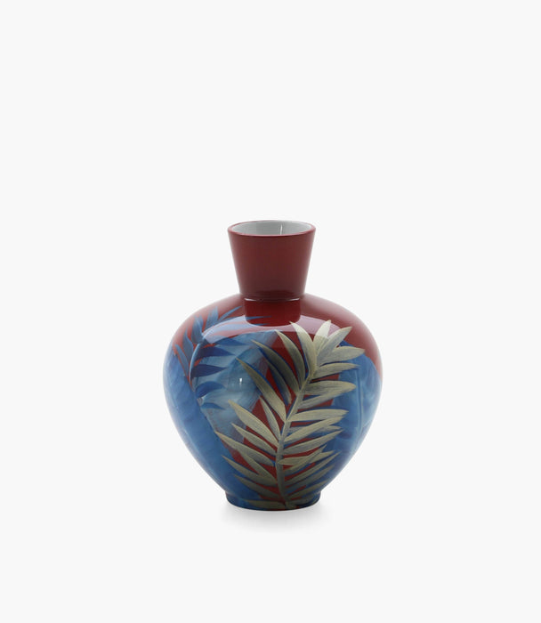 Amazonia Vase Porcelain Parrot Purple & Green 24.5*19 cm - Roomours UAE