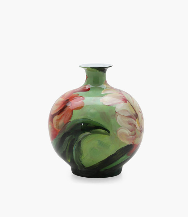 Amazonia Red Floral Round Vase Porcelain D39xH42.5Cm - Roomours UAE