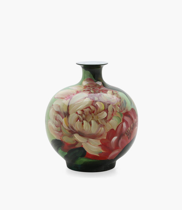 Amazonia Red Floral Round Vase Porcelain D39xH42.5Cm - Roomours UAE