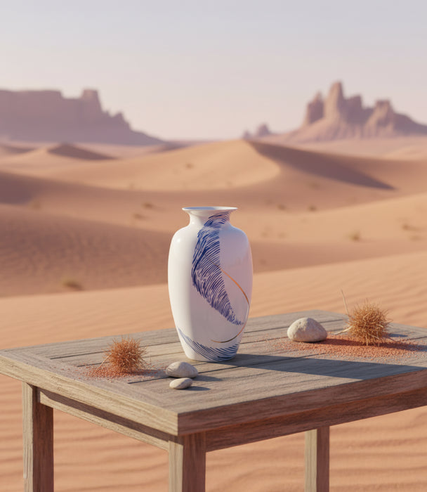 مزهرية شرق خزف صيني ملونة - 37 سم