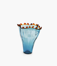 Art Glass Dark Blue Vase 31.5x28x34Cm
