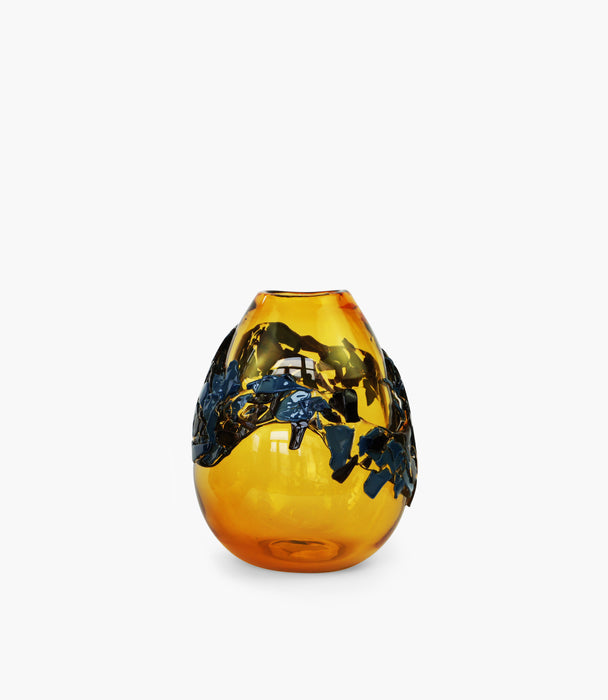 Art Glass Amber  Vase 20.8x20.8x25.5Cm