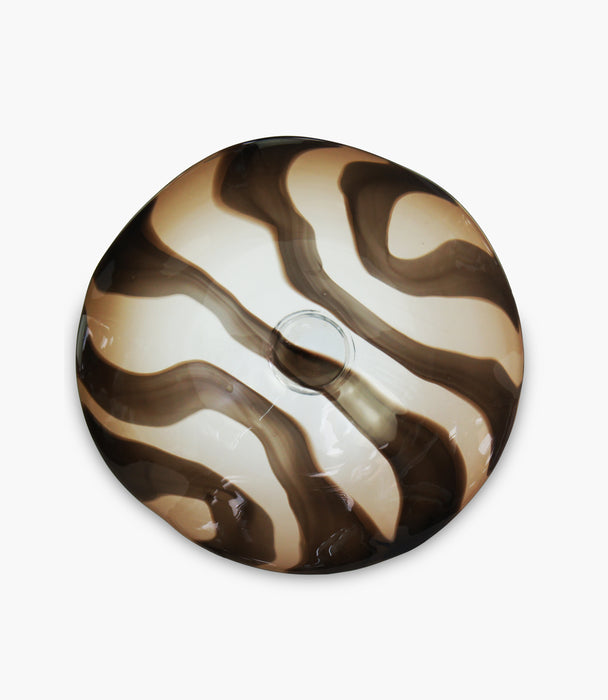 Art Glass Brown  Plate 48.5x48.5x10Cm