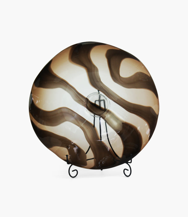 Art Glass Brown  Plate 48.5x48.5x10Cm