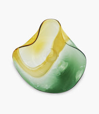 Art Glass Dark Green/Amber Plate 47.5x47.5x14Cm