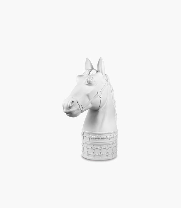 مجسم حصان كبير من البوليريسين من مجموعة "اوبتيكال" - أبيض