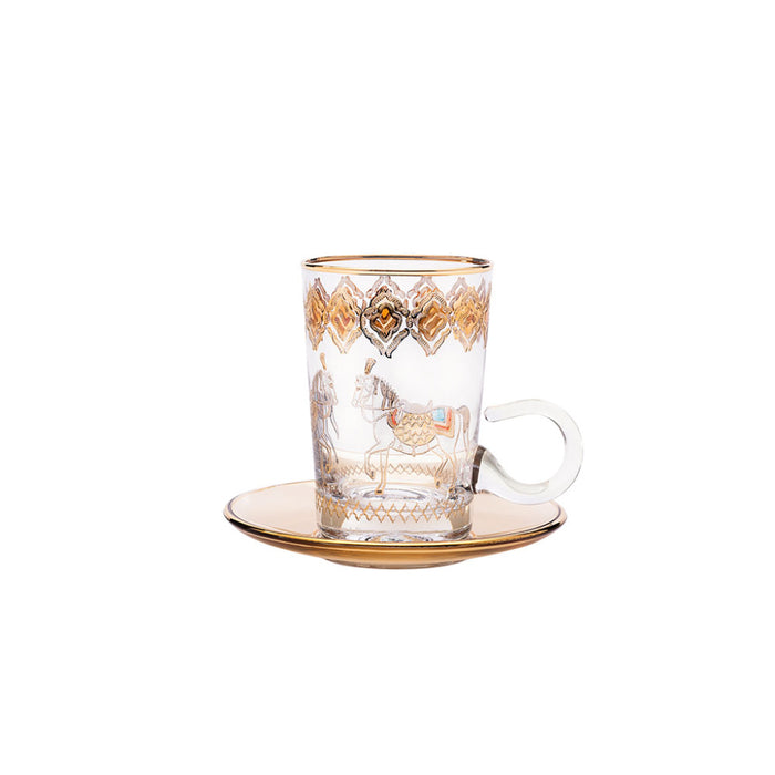 Pferd Amber Set of 6 Tea Cup with Saucer, 120 ml