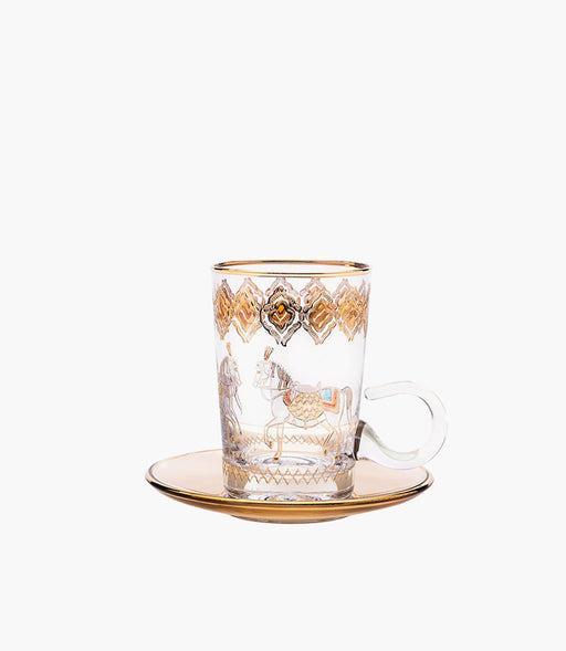 Horse Amber S/6 Tea Cup w/Saucer 120mL - Roomours UAE