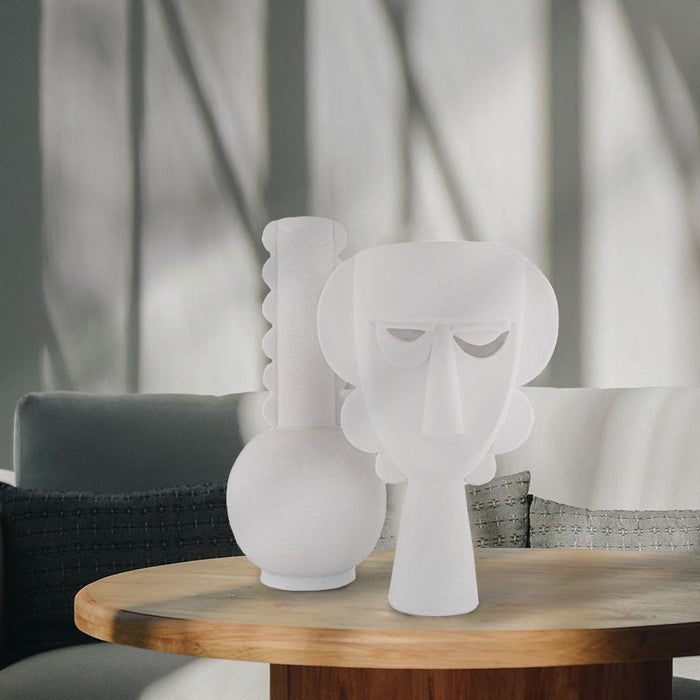 Marco Round Base Vase - Ivory - Roomours UAE