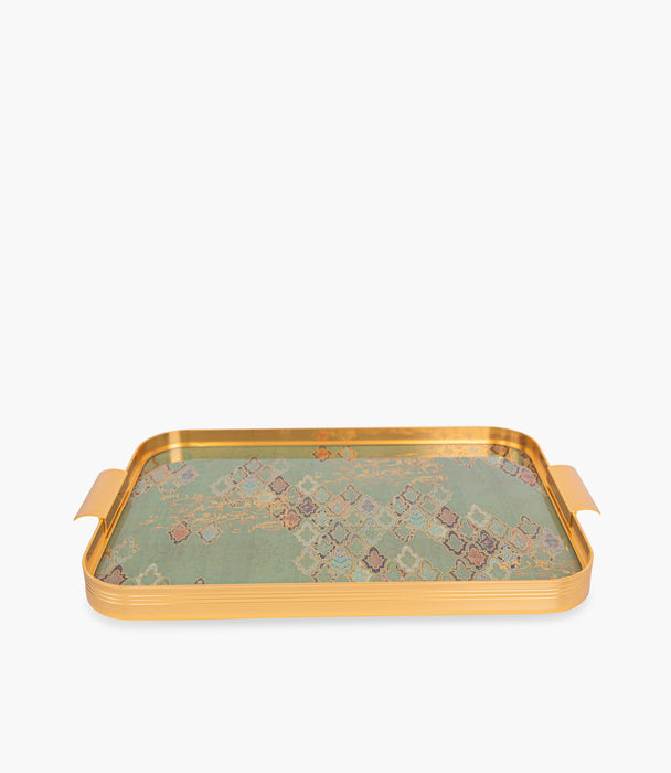 Andalusia Oro Aluminum Frame Tray 54.5*34*4Cm