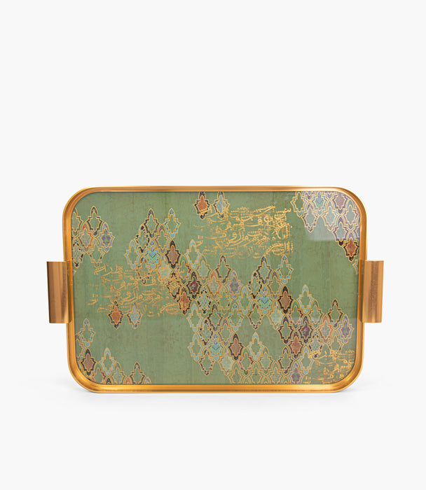 Andalusia Oro Aluminum Frame Tray 54.5*34*4Cm