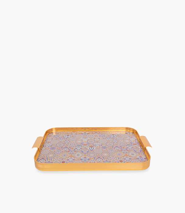 Andalusia Gold Aluminum Frame Tray 54.5*34*4Cm