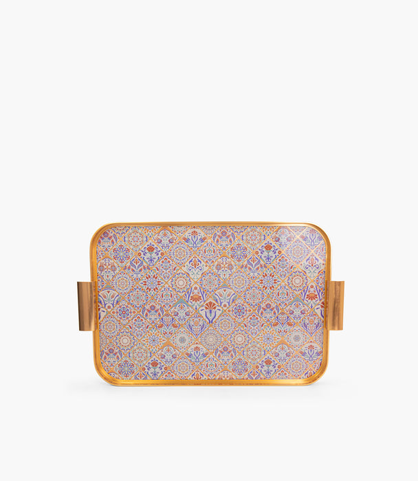 Andalusia Gold Aluminum Frame Tray 54.5*34*4Cm