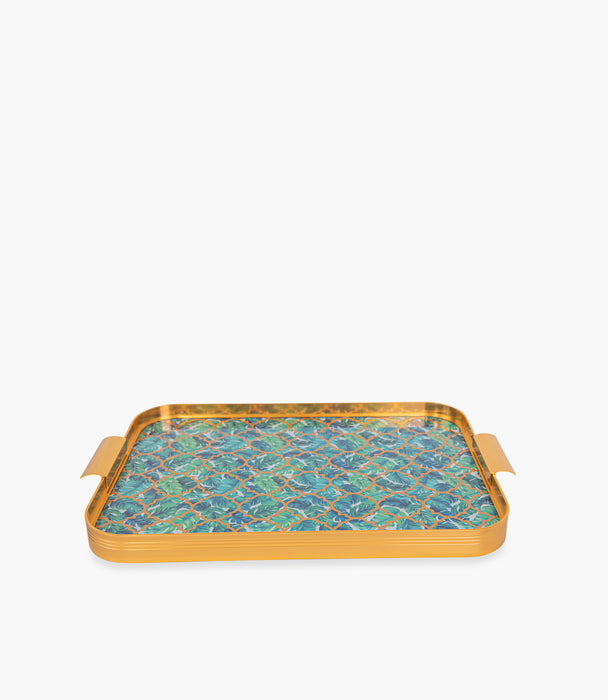 Amazonia Green Gold Aluminum Frame Tray 54.5*34*4Cm