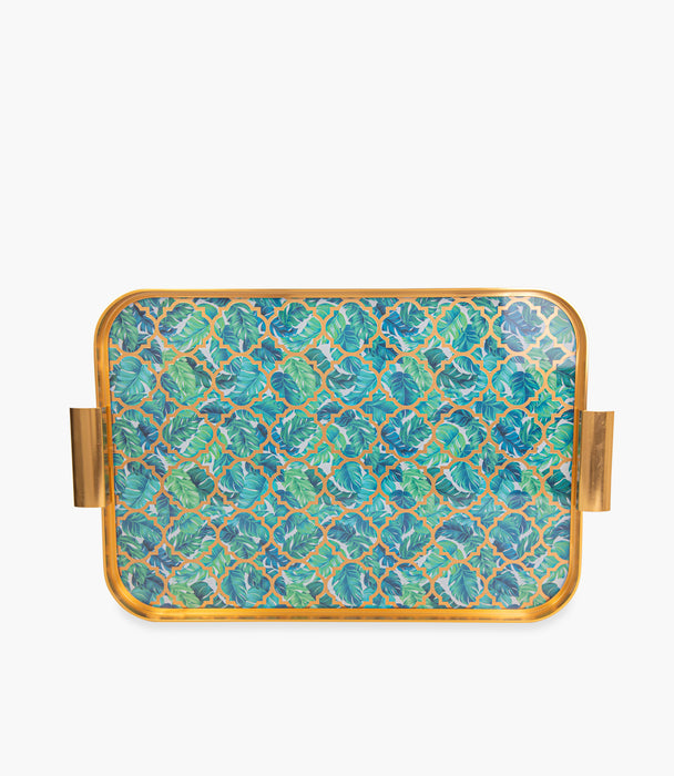 Amazonia Green Gold Aluminum Frame Tray 54.5*34*4Cm