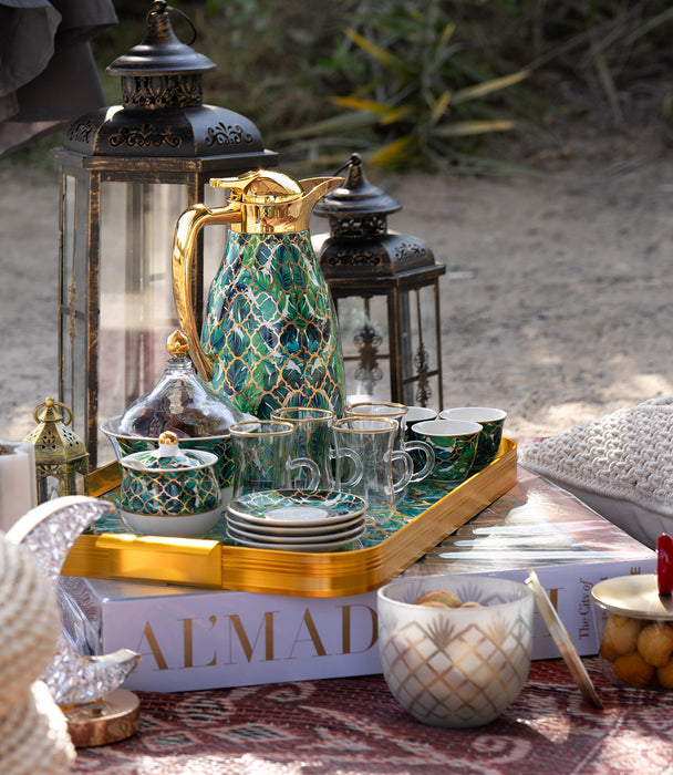 Amazonia Green Gold Aluminum Frame Tray 54.5*34*4Cm