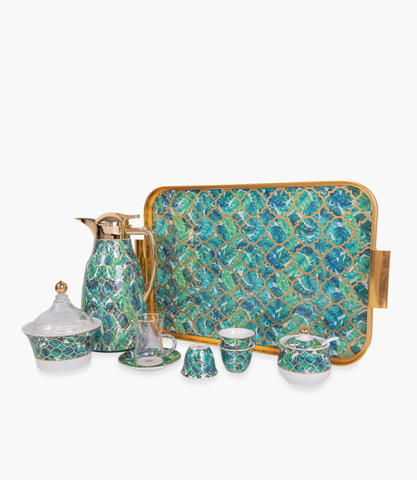 Amazonia Green Gold Aluminum Frame Tray 54.5*34*4Cm