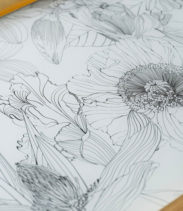 Fleur de Soir Aluminum Frame Tray 54.5*34*4Cm