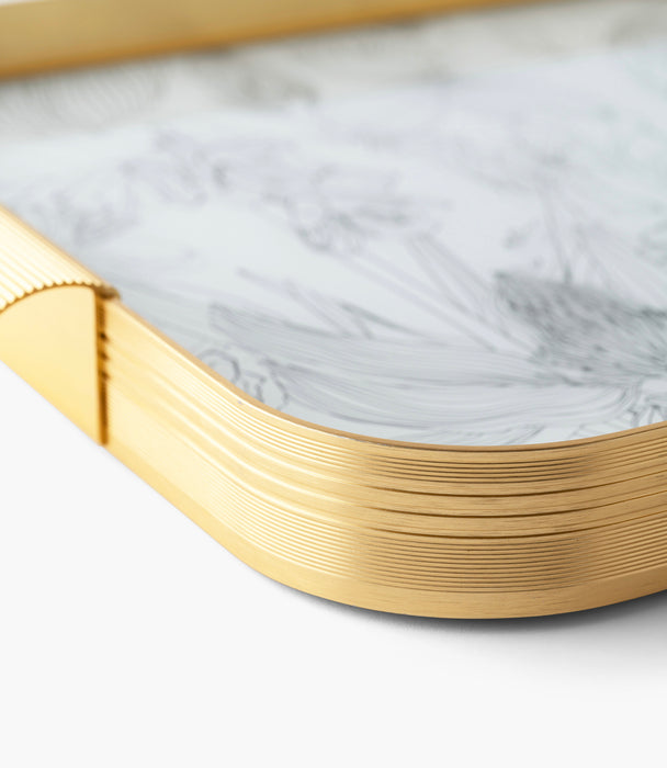 Fleur de Soir Aluminum Frame Tray 54.5*34*4Cm