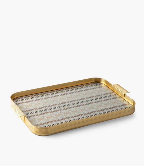 Marayah Pearl Aluminum Frame Tray 54.5*34*4Cm