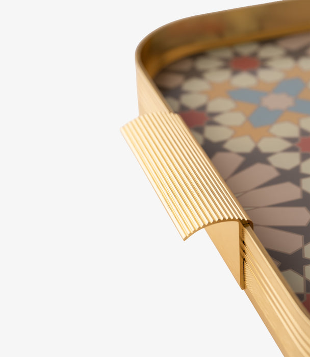 صينية بينك جيوماتريك ألمنيوم بزخارف هندسية دائرية ملونة