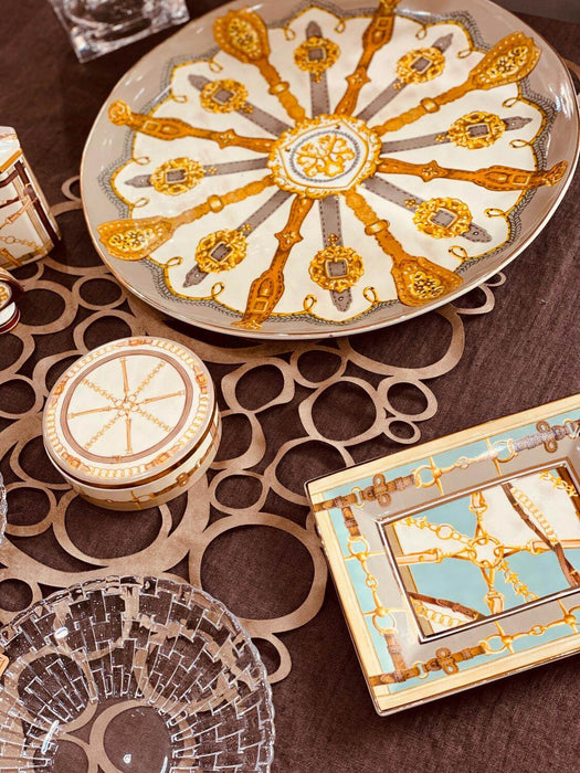Horses Melamine Round Tray Diam 40cm - Horses - Roomours UAE