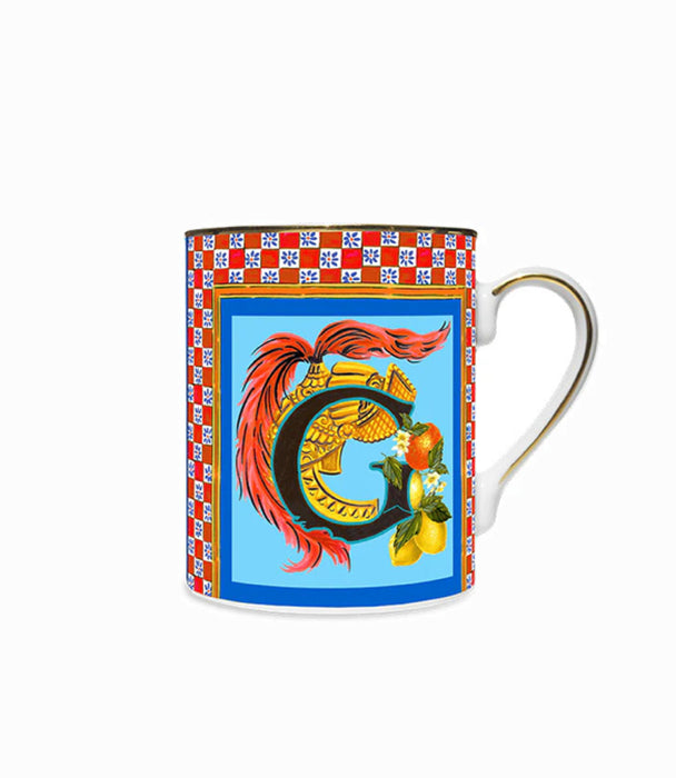 Ortgia Mug Porcelain Ortigia Letter G Ø8.5 H.10,5cm