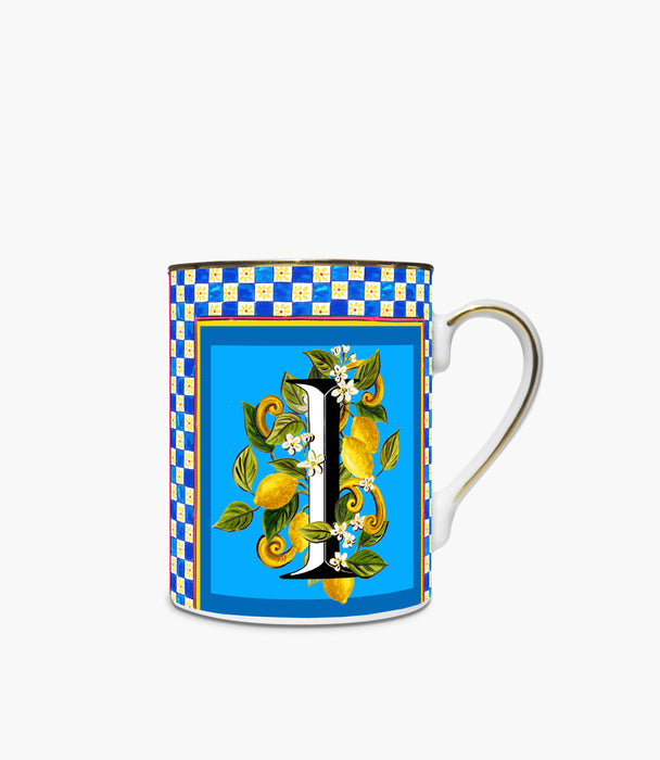 Ortgia Mug Porcelain Ortigia Letter I Ø8.5 H.10,5cm