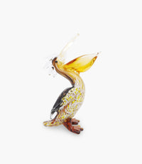 Animal Glass Pelican Amber 16x10xH27cm