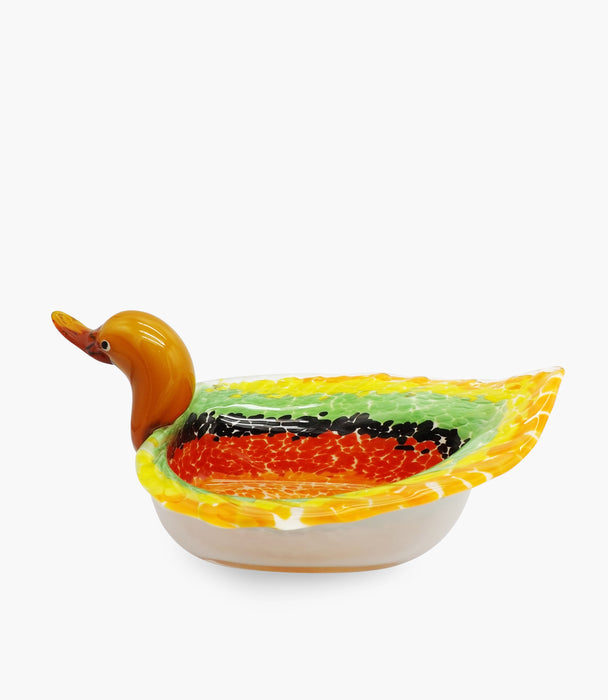 Animal Glass Bowl Goose Orange-Brown 35x23xH17cm