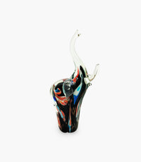 Animal Glass Elephant Black 18x12xH33cm