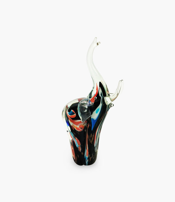 Animal Glass Elephant Black 18x12xH33cm