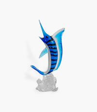 Animal Glass Swordfish Blue 26x15x52cm