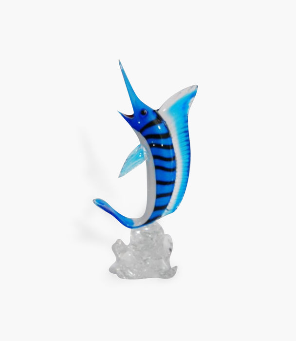 Animal Glass Swordfish Blue 26x15x52cm