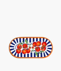 صينية بيضاوية دولتشي فيتا بورسلين ملوّنة برسمة طماطم