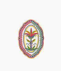 صحن بيضاوي دولتشي فيتا بورسلين ملوّن برسمة نخلة