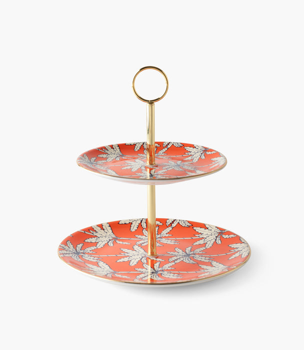 Orange Palm 2 Tier Cake Stand
