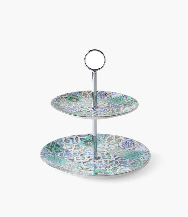 Blue Tiles 2 Tier Cake Stand