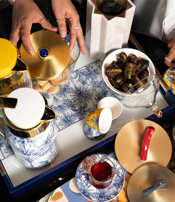 Summer Palm - White Dates Bowl w/ Lid - Roomours UAE