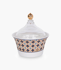 Geo beige Dates Bowl w/ Lid - Roomours UAE