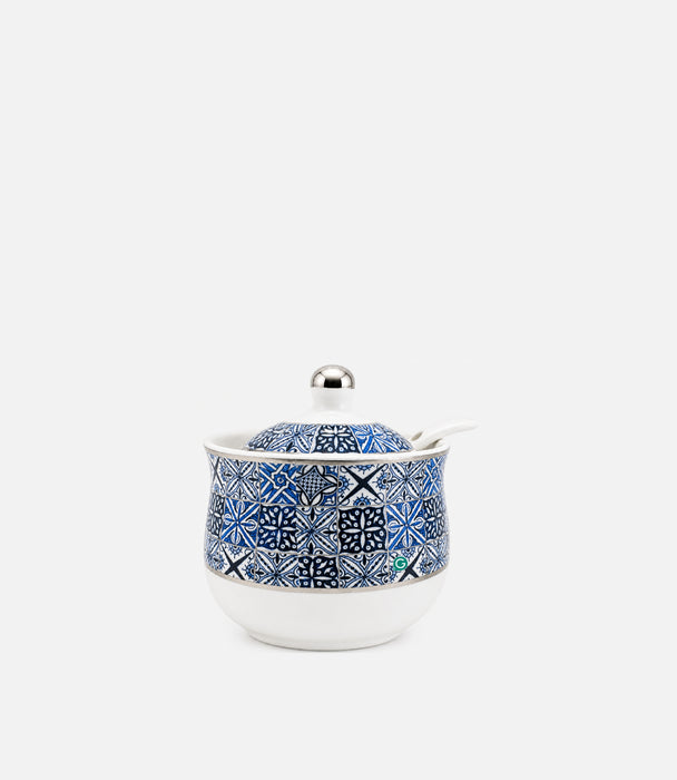 Andalusia Blue D3 Dates Bowl w/ Lid