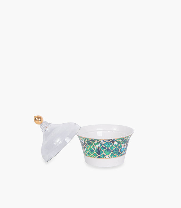 Amazonia Green Gold Dates Bowl w/ Lid - Roomours UAE