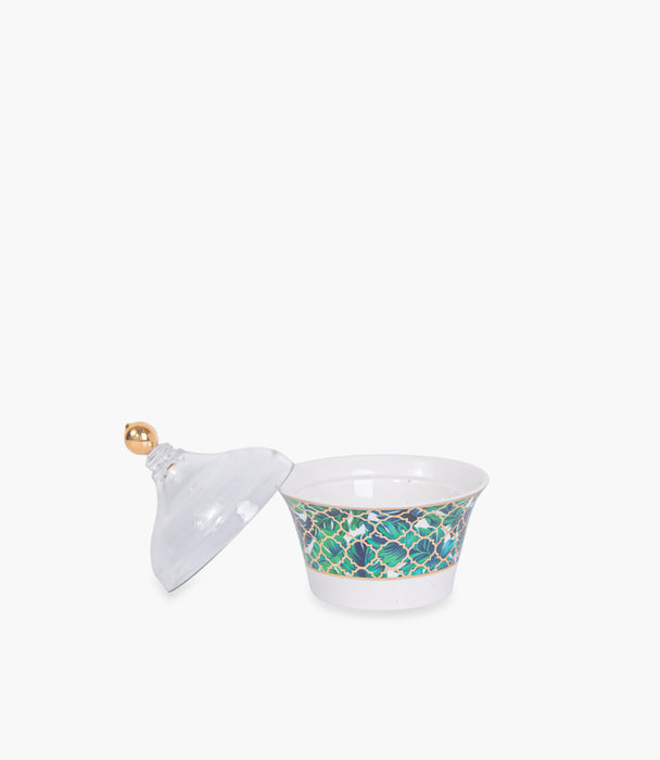 Amazonia Green Gold Dates Bowl w/ Lid
