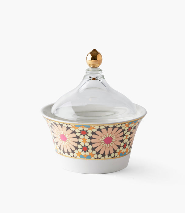 Naqsh Beige/Pink Dates Bowl w/ Lid