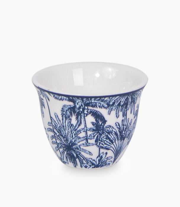 Summer Palm - White Porcelain Gawa Cup S/6 - Roomours UAE